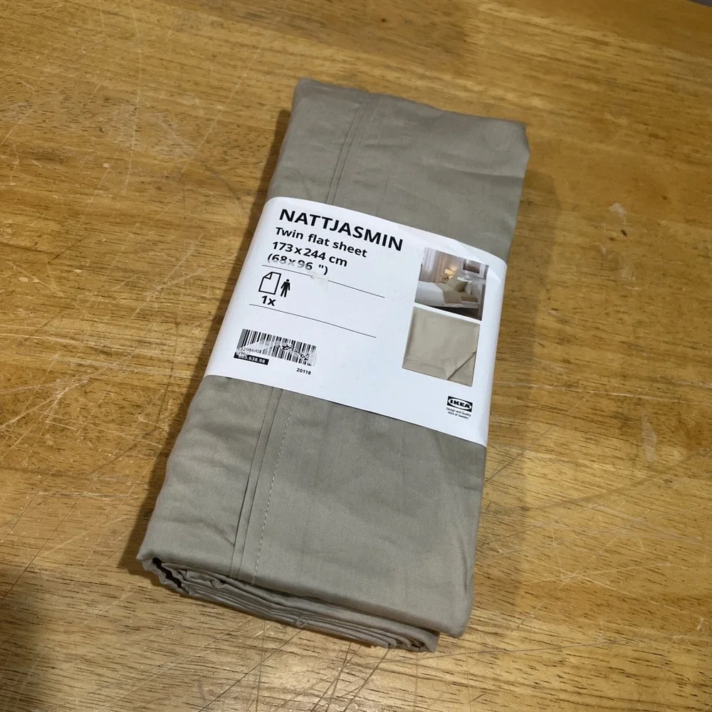 IKEA NATTJASMIN Twin Flat Sheet Light Beige 805.638.98 68x96